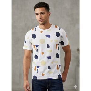 Super Massive Abstract T-Shirt Cotton Blend Geometric Mid Century Modern Retro